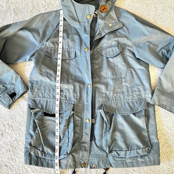 Vintage 60s/70s Zero King Slate Gray Hooded Rain Jacket Sz 10 - Picture 3 of 11